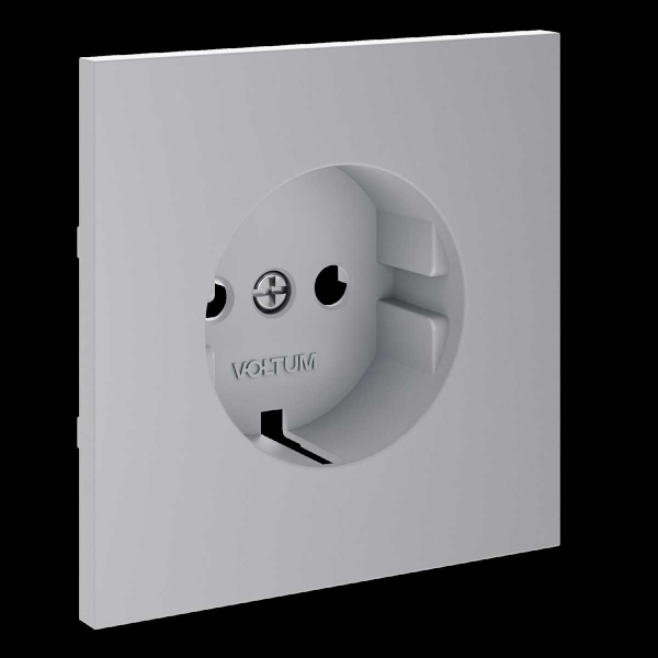 Накладка для розетки с заземлением, S70 (серый) Voltum VLS000616