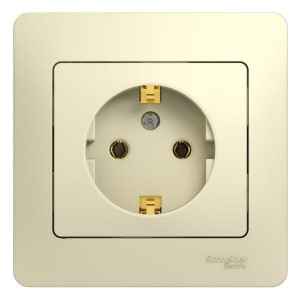 Розетка 2К+З Systeme Electric Glossa 16A 250V бежевая GSL000242