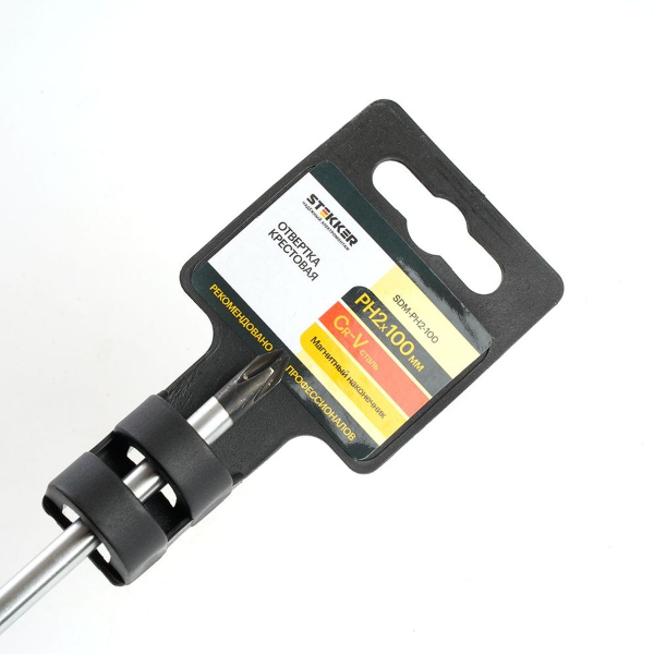 Отвертка крестовая Stekker Ph 2 х 100 мм, Cr-V, SDM-PH2-100 39770