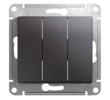 Выключатель трехклавишный Systeme Electric Glossa 10A 250V графит GSL001331 Выключатель трехклавишный Systeme Electric Glossa 10A 250V графит GSL001331