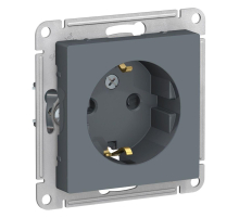 Розетка 2К+З Systeme Electric AtlasDesign 16A 250V со шторками грифель ATN000745