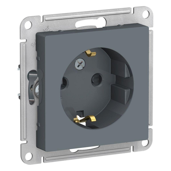 Розетка 2К+З Systeme Electric AtlasDesign 16A 250V со шторками грифель ATN000745 Розетка 2К+З Systeme Electric AtlasDesign 16A 250V со шторками грифель ATN000745