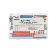 Набор №3 термоусаживаемых трубок ТУТ нг (2:1), 4 цвета, 288 шт., REXANT 29-0133