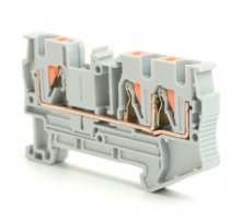 Зажим пружинный, 3-проводной проходной ЗНИ - 4 ,JXB PT 4  TW, серый LD573-1-25