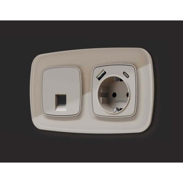 Лицевая панель розетки AMBRELLA VOLT OP3700
