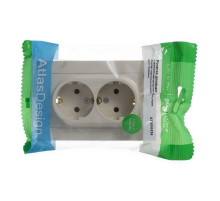 Розетка двойная 2К+З Systeme Electric AtlasDesign 16A 250Vбежевая ATN000224