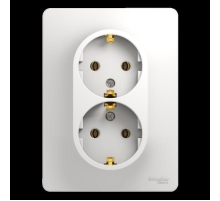 Розетка двойная 2К+З Systeme Electric Glossa 16A 250V белая GSL000124