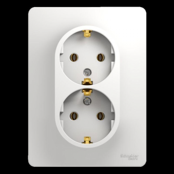 Розетка двойная 2К+З Systeme Electric Glossa 16A 250V белая GSL000124 Розетка двойная 2К+З Systeme Electric Glossa 16A 250V белая GSL000124