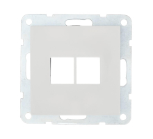 Накладка LK Studio с суппортом розетки компьютерной и телефонной на 2 входа (белый) БЕЗ разъема LK60 866204-0