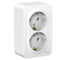 Розетка двойная 2К+З Systeme Electric Blanca 16A 250V белая BLNRA010211
