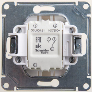 Переключатель одноклавишный проходной Systeme Electric Glossa 10A 250V перламутр GSL000661
