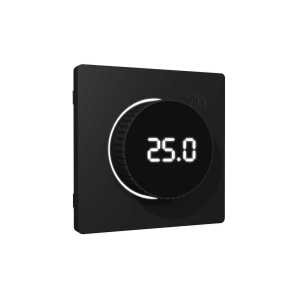 Лицевая панель ALFA (Черный матовый) для терморегулятора теплого пола с цифровым дисплеем QUANT AP8058