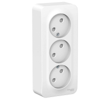 Розетка тройная 2К Systeme Electric Blanca 16A 250V со шторками белая BLNRA001311