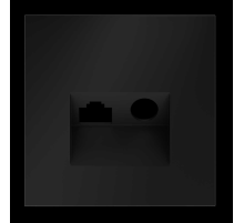Накладка для розетки TV+RJ45 кат. 6, S70 (черный матовый) Voltum VLS002708