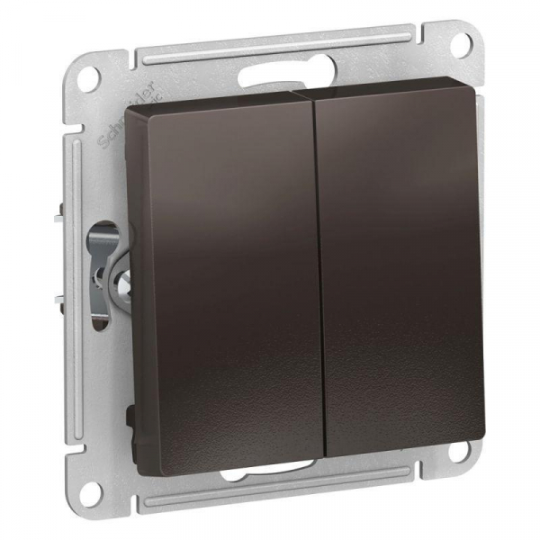Выключатель двухклавишный Systeme Electric AtlasDesign 10A 250V мокко ATN000651 Выключатель двухклавишный Systeme Electric AtlasDesign 10A 250V мокко ATN000651