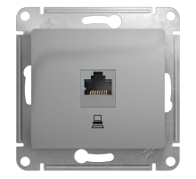Розетка компьютерная RJ45 Systeme Electric Glossa 5e кат UTP алюминий GSL000381K