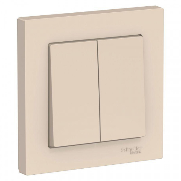 Выключатель двухклавишный Systeme Electric AtlasDesign 10A 250V бежевый ATN000252 Выключатель двухклавишный Systeme Electric AtlasDesign 10A 250V бежевый ATN000252