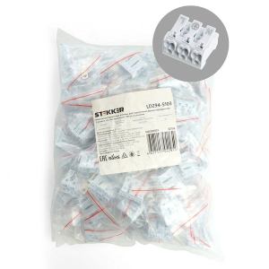 Клемма монтажная с/з Stekker, LD294-5103, для подключения фазных проводников 3 полюса, 3 контактные группы (3 ввода, 3 вывода на полюс) 32736