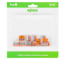 221-413 Универсальная компактная клемма 3-контактная до 4,0 мм² (20 шт/уп) WAGO 07-5363-20