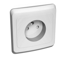 Розетка 2К Systeme Electric Этюд 16A 250V со шторками белая PC16-002B