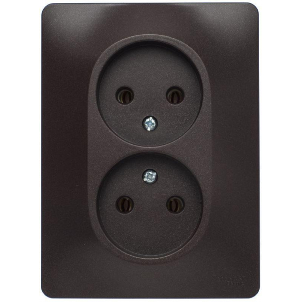 Розетка двойная 2К Systeme Electric Glossa 16A 250V шоколад GSL000820 Розетка двойная 2К Systeme Electric Glossa 16A 250V шоколад GSL000820