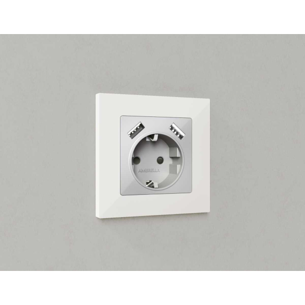 Лицевая панель розетки AMBRELLA VOLT AP4090