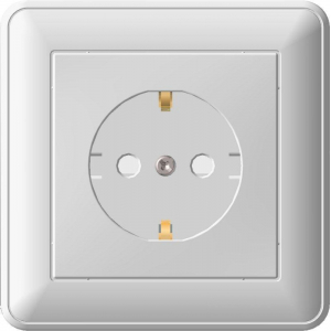 Розетка 2К+З Systeme Electric W59 16A 250V со шторками слоновая кость RS16-152-28