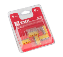 Строительно-монтажная клемма СМК 2273-244 (с пастой) 4 отверстия 0,5-2.5 мм2 блистер (5шт.) EKF PROxima plc-smk-2273-244b