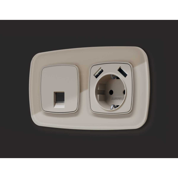 Лицевая панель розетки AMBRELLA VOLT OP3690
