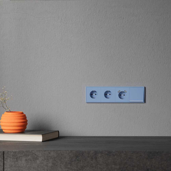 Клавиша для выключателя/переключателя одноклавишного с подсветкой, S70 (деним) Voltum VLS000215