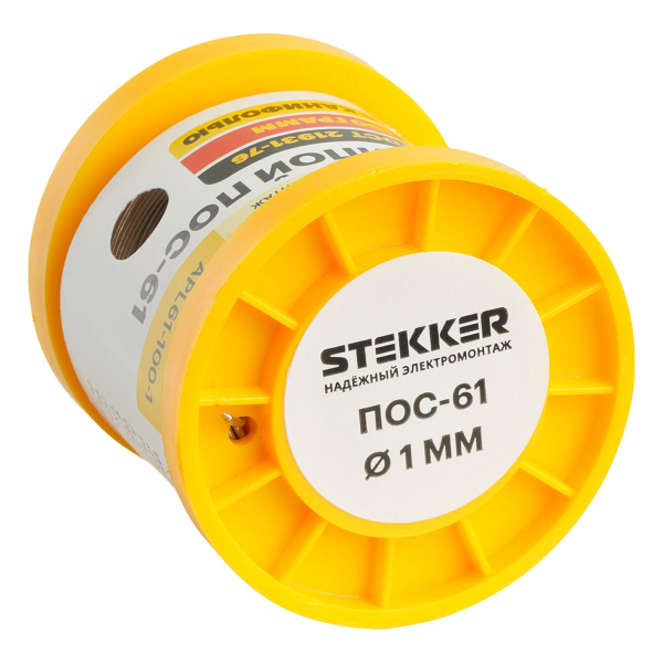 Припой ПОС-61 с канифолью в бобине 100 гр APL61-100-1 50317