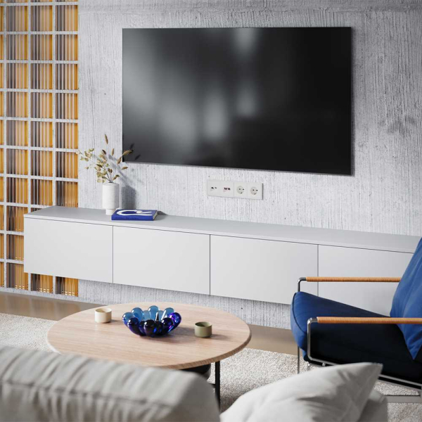 Накладка для розетки TV+RJ45 кат. 6, S70 (хлопок) Voltum VLS002713