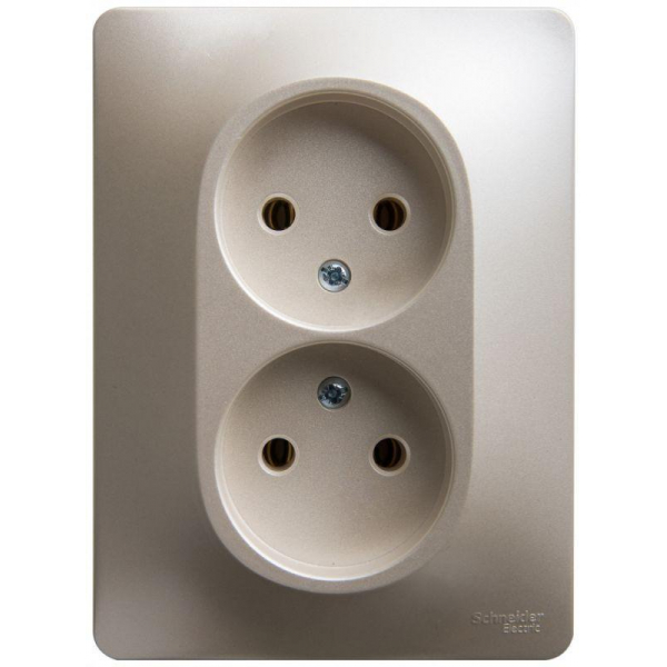 Розетка двойная 2К Systeme Electric Glossa 16A 250V перламутр GSL000620 Розетка двойная 2К Systeme Electric Glossa 16A 250V перламутр GSL000620