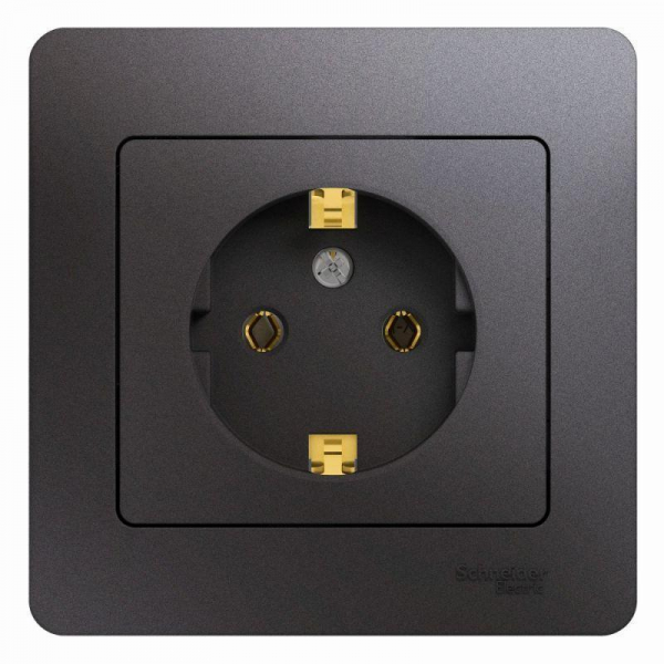 Розетка 2К+З Systeme Electric Glossa 16A 250V графит GSL001342 Розетка 2К+З Systeme Electric Glossa 16A 250V графит GSL001342
