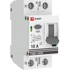 Устройство защиты от дугового пробоя (УЗДП) 1P+N 10А EKF PROxima afdd-2-10-pro