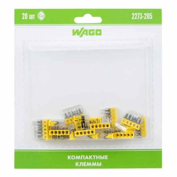 2273-205 Экcпресс-клемма, 5-проводная до 2,5 мм², (20 шт/уп) WAGO 07-5134-20
