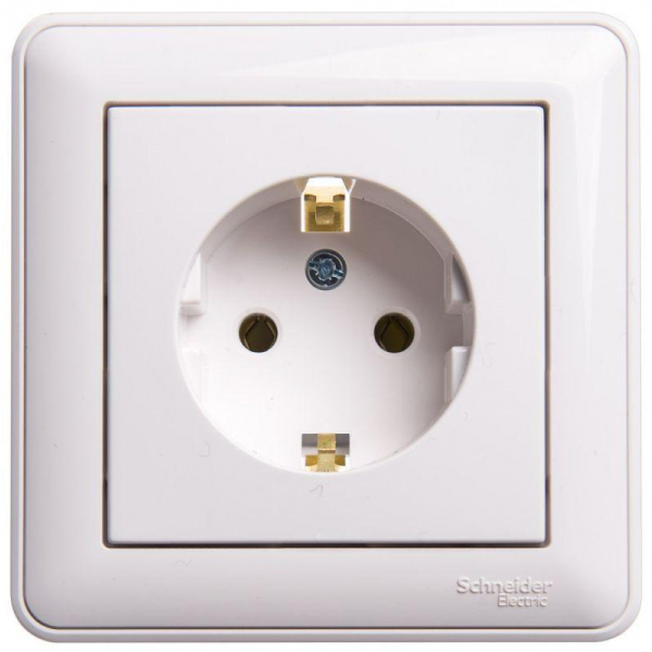 Розетка 2К+З Systeme Electric W59 16A 250V белая RS16-154-18