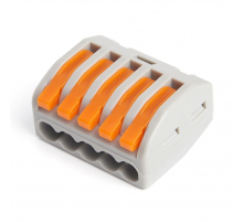 Клемма строительно-монтажная 5-проводная STEKKER, LD222-615