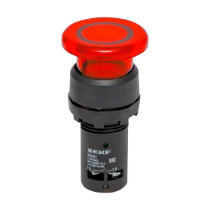 Кнопка SW2C-MD красная с подсветкой NC Грибок EKF PROxima sw2c-md-rr