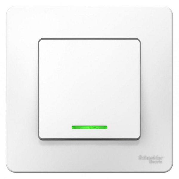 Выключатель одноклавишный Systeme Electric Blanca 10A 250V с подсветкой белый BLNVS010111 Выключатель одноклавишный Systeme Electric Blanca 10A 250V с подсветкой белый BLNVS010111