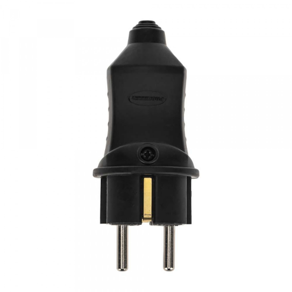 Вилка прямая влагозащищенная 2P+PE 230V, 16 А, IP44 каучук PROconnect 111-001-4