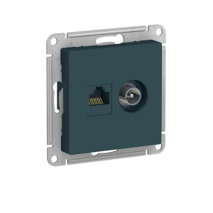 Розетка двойная компьютерная + телевизионная RJ45 Systeme Electric AtlasDesign кат.5E изумруд ATN000889