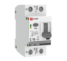 Устройство защиты от дугового пробоя (УЗДП) с автоматическим выключателем 1P+N 16А (C) 6кА EKF PROxima afdd-2-16C-pro
