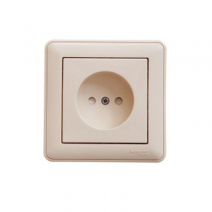 Розетка 2К Systeme Electric W59 16A 250V со шторками слоновая кость RS16-151-28
