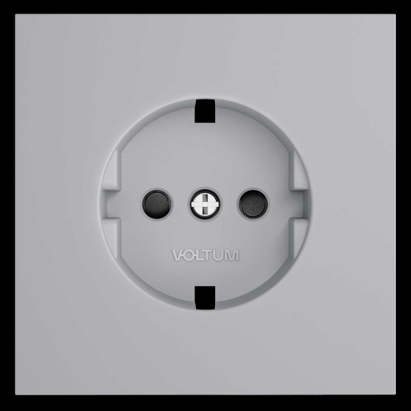 Накладка для розетки с заземлением и защитными шторками, S70 (серый) Voltum VLS000716