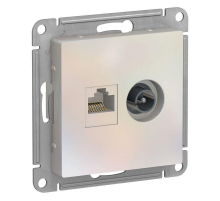 Розетка компьютерная RJ45/TV Systeme Electric AtlasDesign 5e кат UTP жемчужная ATN000489