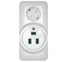 Розетка для электроплиты 2К+З Systeme Electric Прима 32A/16A 250V со шторками белая RA32-211R-B