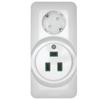 Розетка для электроплиты 2К+З Systeme Electric Прима 32A/16A 250V со шторками белая RA32-211R-B