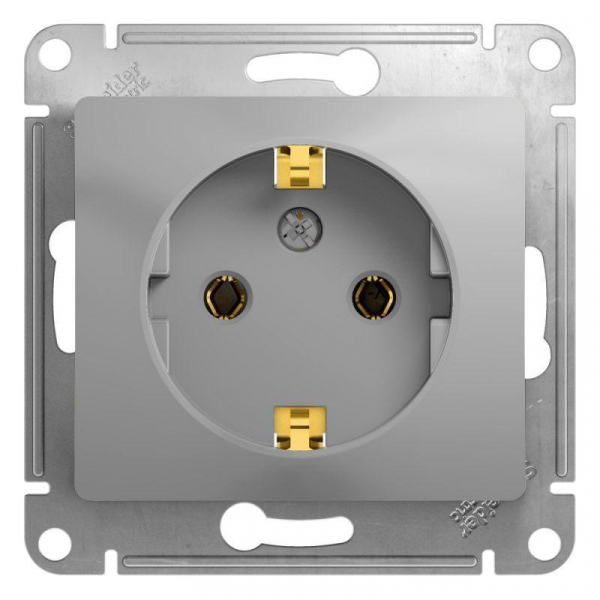 Розетка 2К+З Systeme Electric Glossa 16A 250V алюминий GSL000343 Розетка 2К+З Systeme Electric Glossa 16A 250V алюминий GSL000343