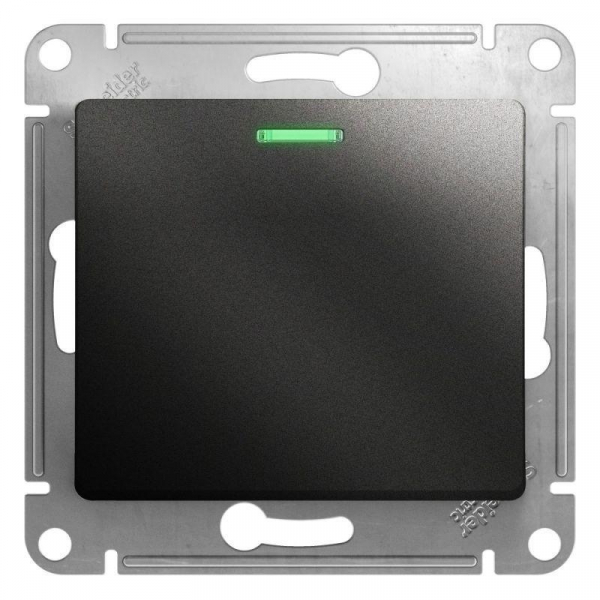 Переключатель одноклавишный проходной Systeme Electric Glossa 10A 250V с подсветкой антрацит GSL000763 Переключатель одноклавишный проходной Systeme Electric Glossa 10A 250V с подсветкой антрацит GSL000763